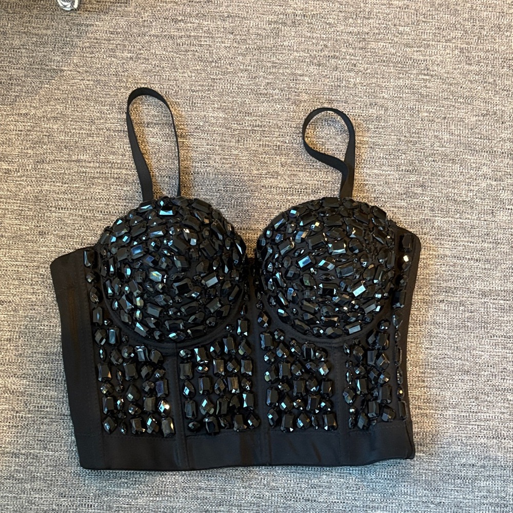 Chic Black Bustier Top